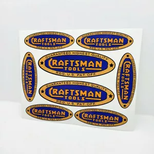 CRAFTSMAN TOOLS 1930's Vintage Style DECALS, 2 Inch & 3 Inch, Vinyl STICKERS - Picture 1 of 2
