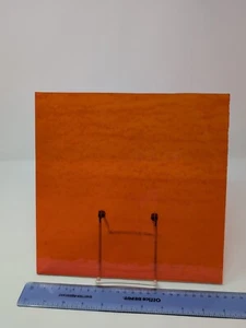 Stained Glass, Orange & Red Translucent, Artisan Gem SHEET - Picture 1 of 2