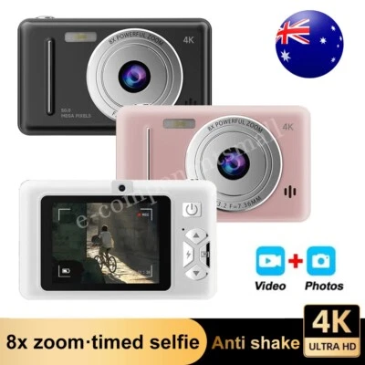 Digital Camera 50MP 32GB Compact Camera 8X Retro Anti-Shake Digital Cam Gift AU - Image 1 of 4
