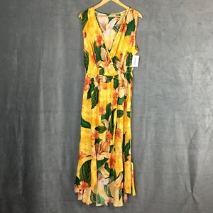 NEW Anthropologie Kindred Women's Sz 2X Yellow Floral Resorts Beach Maxi Dress - Picture 1 of 15
