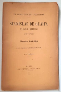 Livre Stanislas de Guaita, un rénovateur de l'occultisme - Maurice Barrès, 1898 - Imagen 1 de 3