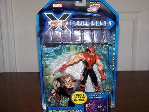 X-MEN: EVOLUTION BATTLE RAVAGED WOLVERINE FIGURE WITH SABERTOOTH 2001 MINT - Picture 1 of 3