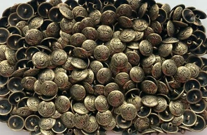 15mm 24L Antique Aged Brass Effect Metal Crest Coat of Arms Shank Buttons XM33 - Picture 1 of 3