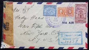 Panamá 1943 Circulated Letter Multiple Cancellers - Picture 1 of 2