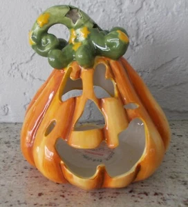 NEW W/ TAGS BLUE SKY HALLOWEEN COLLECTION JACK-O-LANTERN T-LITE HOLDER W/CANDELS - Picture 1 of 4