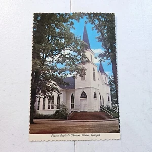 Postal vintage de la iglesia bautista de Curteich Plains, Georgia - Imagen 1 de 2