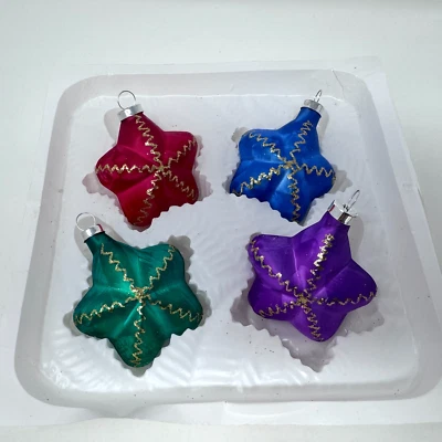 Adornos de Navidad de vidrio estrella brillante acabado cristalizado brillo Bradford 2000 Foto 1 de 4