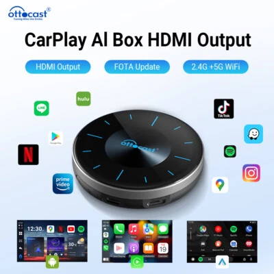 OTTOCAST P3 AI Box MultiMedia HDMI Wireless CarPlay&Android Adapter 8+128G w/YT - Bild 1 von 4
