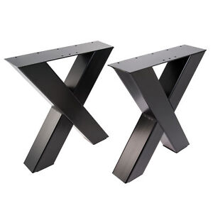 2x X- Bank Gestell X-Bein Tisch Bankgestell - X Tischgestell Möbel Loft Sitzbank
