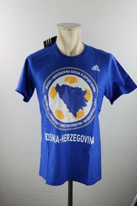 Bosnia- Herzegovina T-Shirt Adidas Gr. M / L / XL Shirt Blau Neu Trikot Bosnien - Picture 1 of 2