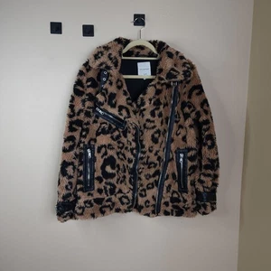 Chaqueta de Moto Avec Les Filles Estampado de Leopardo Piel Sintética Talla S - Imagen 1 de 13