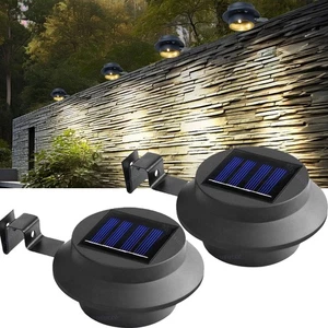 Dachrinnenleuchte Solarlampe Warmweiß Außenleuchte LED Wandlampe Zaunleuchte 2X - Bild 1 von 10