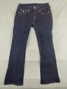True Religion Jeans Women's 30 Joey Flared Leg Low Rise Western Rodeo Denim Blue - Picture 1 of 11
