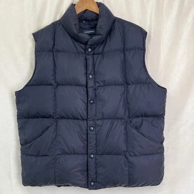 Lands End Goose Down Vest Navy Blue Mens Large 42 44 Quilted Puffer Puffy Gilet - Image 1 of 4
