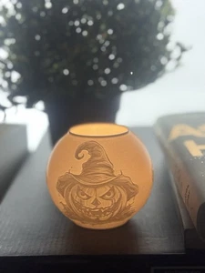 Mini Lamp 3” White Lithophane Tea Light Halloween Themed Home Table Decor - Picture 1 of 3