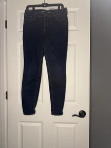 Pantalones de mezclilla Rockstar súper ajustados de tiro medio azul marino antiguo 10 largos  - Imagen 1 de 2