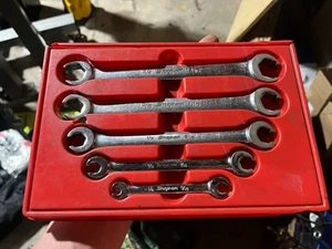 Snap-on Tools Double Flare Nut 6 Point Line Wrench Set 5-pc SAE 1/4-13/16 - Picture 1 of 2