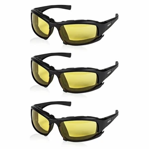 (3 pares) GAFAS DE SEGURIDAD JACKSON ÁMBAR ANTINIEBLA LENTE COJÍN FORRO CON CORREA PARA LA CABEZA - Imagen 1 de 8