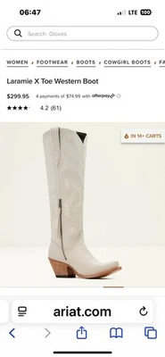 Bota Ariat Laramie X Feminina Tamanho EUA 7 Camurça - Imagem 1 de 4