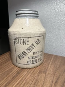 Antiguo tarro de fruta de gres Union Red Wing Minnesota jarra batidora - Imagen 1 de 10