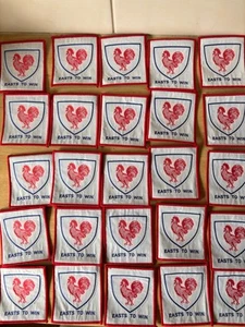 25 X Eastern Suburbs Roosters Embroidered badges Retro 1970’s Vintage In Red NRL - Picture 1 of 1