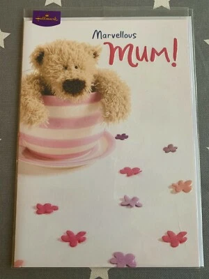 BRAND NEW MOTHER'S DAY CARD FOR A MARVELLOUS MUM CUTE TEDDY BEAR IN A TEACUP - Image 1 of 3