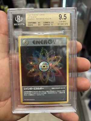 Rainbow Energy Holo Japanese Team Rocket BGS 9.5 Gem Mint Pokemon PSA CGC Rare - Image 1 of 2