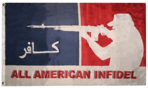 3X5 TRUMP 2024 All American Infidel (Red White Blue) Military Poly 100D Flag - Picture 1 of 1