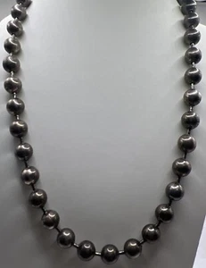 Sterling Silver 17” Thick Bead Chain Necklace (62.23g) - Picture 1 of 6
