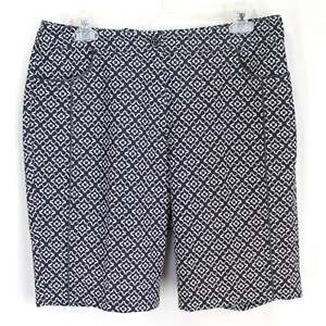 EP Pro Golf Shorts Womens Size 8 Black White Floral Bermuda 10" Inseam - Picture 1 of 3