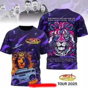 Maglietta 3D 311 Band Stay Positive And Love Your Life Spring Tour 2025 - Foto 1 di 2