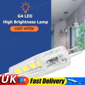 2W Silicone Corn Lamp G4 SMD2835 8 LED Chandelier Light Bulb (Cold White) UK - Picture 1 of 7