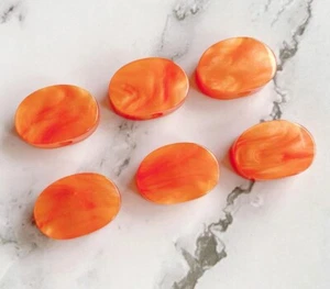 Plastic button oval shape for Grover Machine Head peg tuner Orange-Red 6p FR04R - Bild 1 von 4