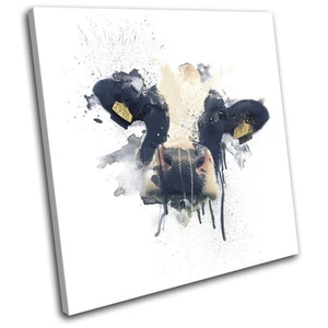 Quadro mucca fattoria pittura animali astratti SINGOLA TELA WALL ART stampa - Foto 1 di 1