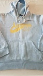 Aeropostale Girls BLUE Zip Up Logo Hoodie MEDIUM Hooded Sweatshirt AERO - Picture 1 of 11