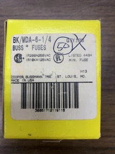 FUSIBLE BUSSMANN BK/MDA-6-1/4 B124 - Imagen 1 de 1