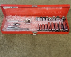 Proto J52134 Socket 6 Point Extension Ratchet Deep Well Sae 3/8" To 7/8" Set - Picture 1 of 24
