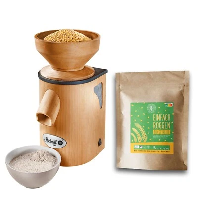 Mockmill Lino 100 + 2,5 kg Bio Roggen | Getreidemühle Starter-Kit | 100 g/min - Bild 1 von 4