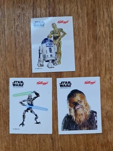 Kellogg's Star Wars Episode III stickers x 3: Grievous - Chewie - R2-D2 & C-3P0 - Picture 1 of 2