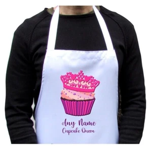 Personalised Apron Cupcake Queen Baking White Adults Fun Kitchen Gift Christmas - Picture 1 of 5