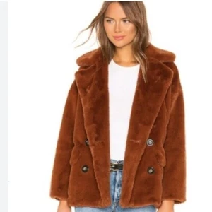 NWT $275 Badgley Mischka Rollande Faux Fur Coat COLOR: COGNAC XL - Picture 1 of 10
