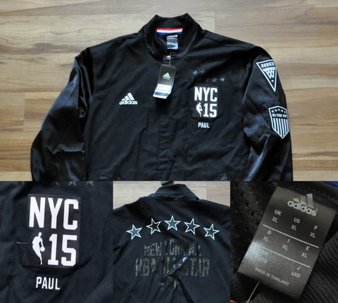 CHRIS PAUL 2015 ALL STAR GAME WARM UP ADIDAS JACKET BLACK NBA NYC MEN XL NWT Cover