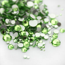 Light Green (1mm-6mm) FlatBack Crystal Nail Art Rhinestones Gems Tips Decoration