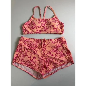 Athleta Girl Reversible Beachy Keen Bikini Top Cannonball 2.0 Swim Shorts Size L - Picture 1 of 10