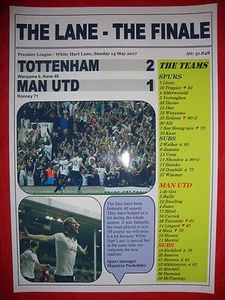 Spurs 2 Man Utd 1 - 2017 Premier League - The Lane Finale - souvenir print - Picture 1 of 1