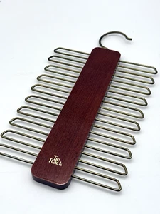 Vintage Tie Rack Hangable Wooden Tie Holder Organiser 20 Ties England - Picture 1 of 6
