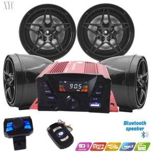 UTV ATV Anti-Theft Speakers USB Audio System Stereo Bluetooth Motor Remote HH - Picture 1 of 11