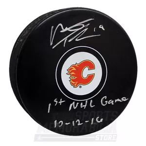 Matt Tkachuk Calgary Flames Signed Autographed 1st NHL Game Inscribed Puck - Picture 1 of 2