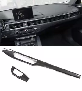 LHD Carbon Fiber Print Dash Console Panel Plastic Cover Trim Fits 17-23 A4 B9 A5 - Foto 1 di 3