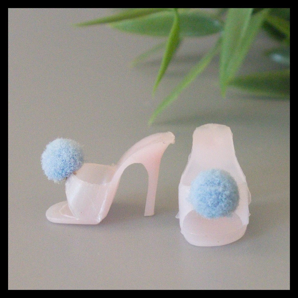 🌸Tacones Barbie Light ROSA OT con pompón azul vintage años 60 Japón *N perfectos🌸 Foto 1 de 4